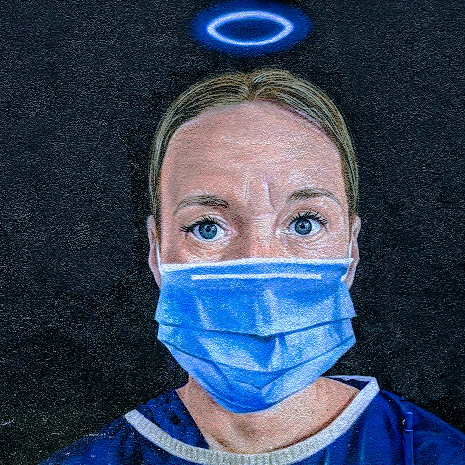 NHS Nurse with mask street art 