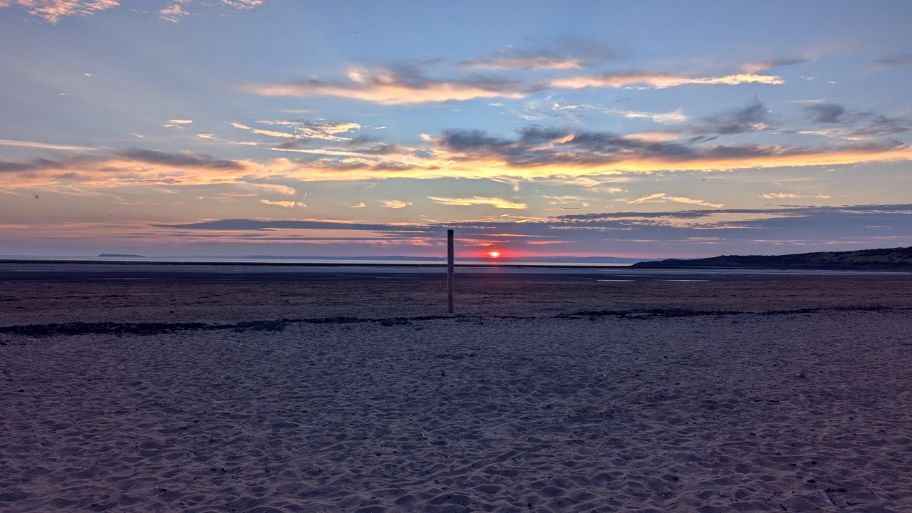 A quiet beach during the late evening