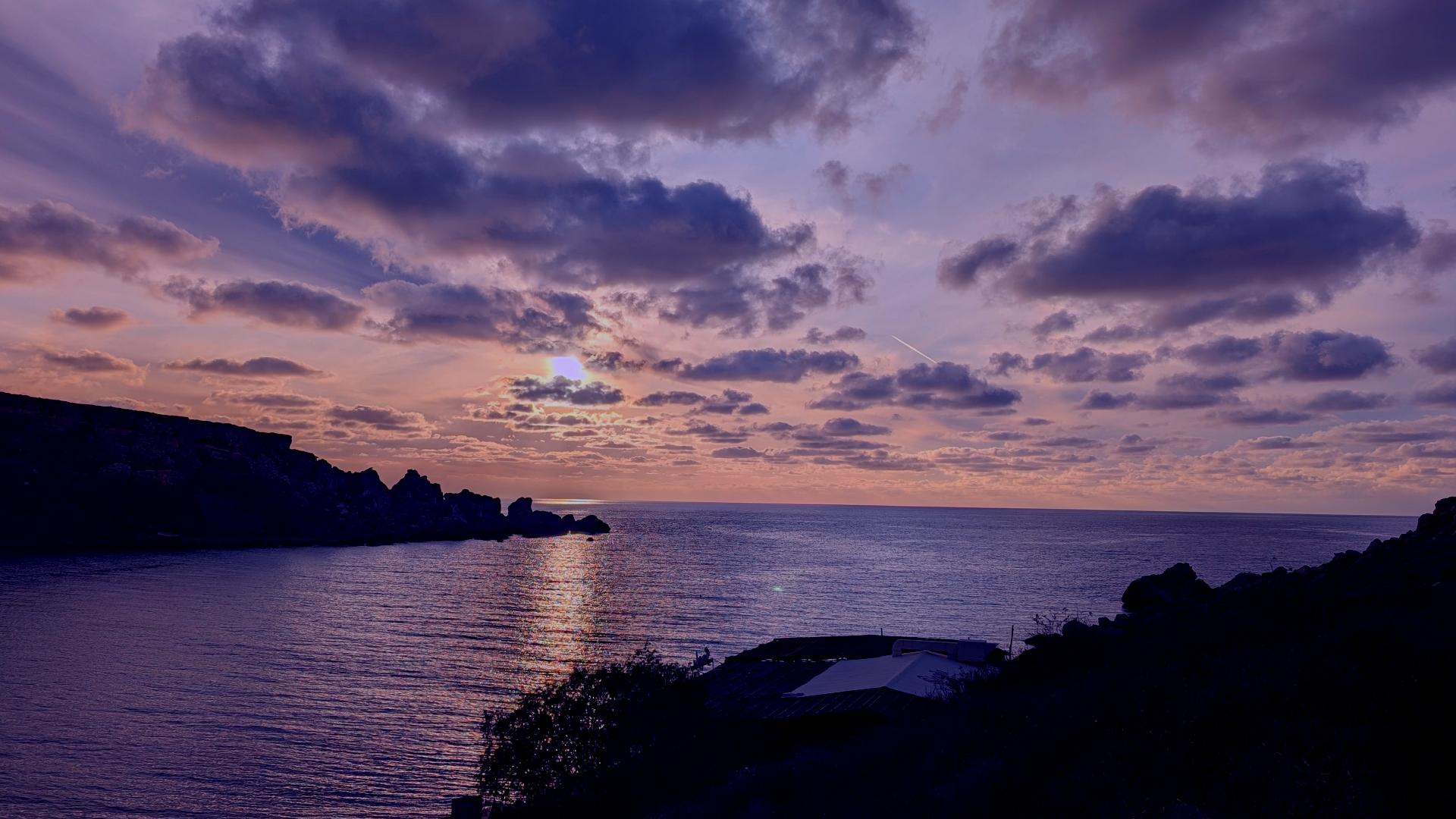 Beautiful darken sky looking out from Malta